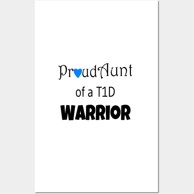 Proud Aunt - Black Text - Blue Heart Wall Art by CatGirl101